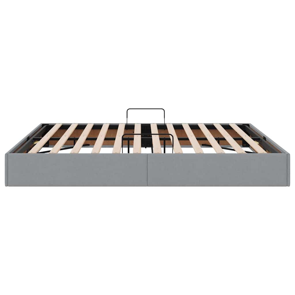 Storage Bed with Headboard Light Grey 180 x 200 cm Fabric
