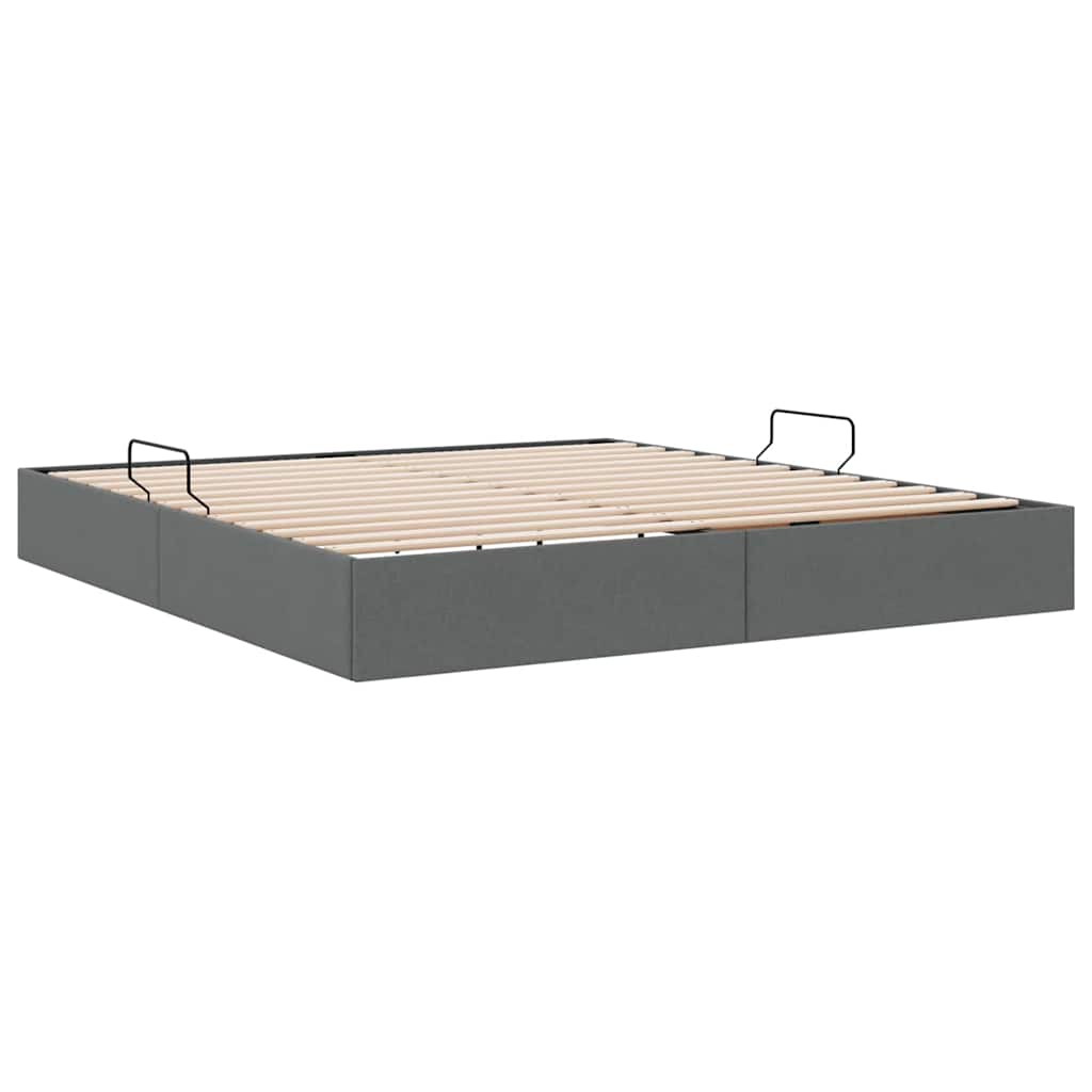 Storage Bed with Headboard Dark Grey 180 x 200 cm Fabric