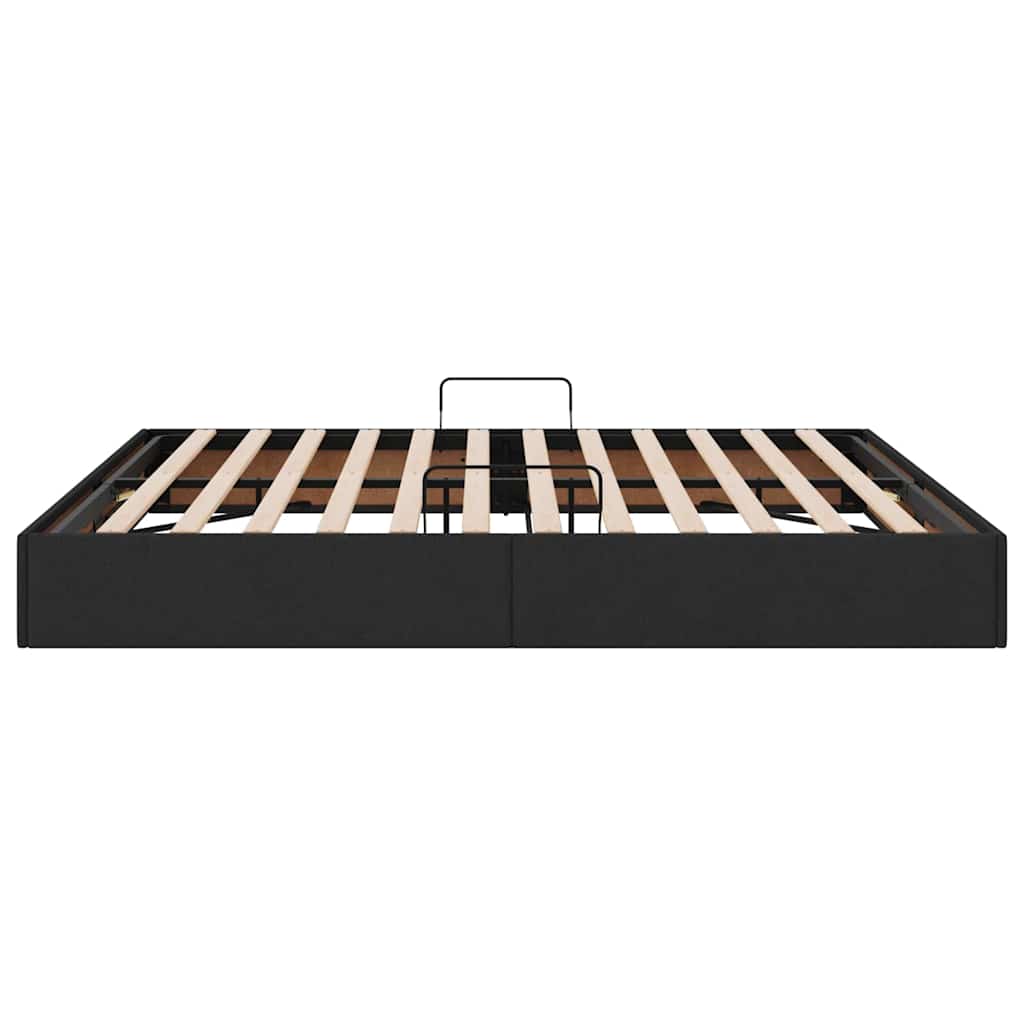 Storage Bed with Headboard Black 180 x 200 cm Fabric