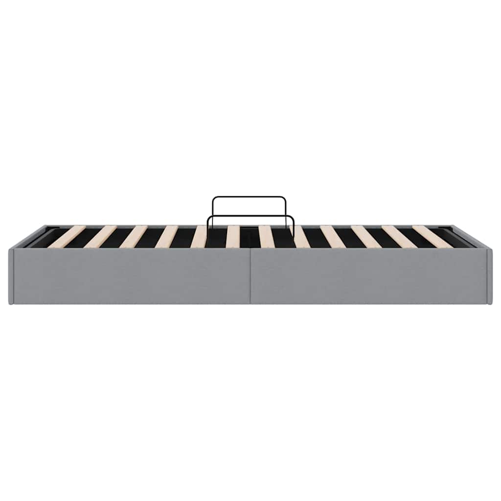 Storage Bed with Mattress Light Grey 203 x 100 cm Fabric