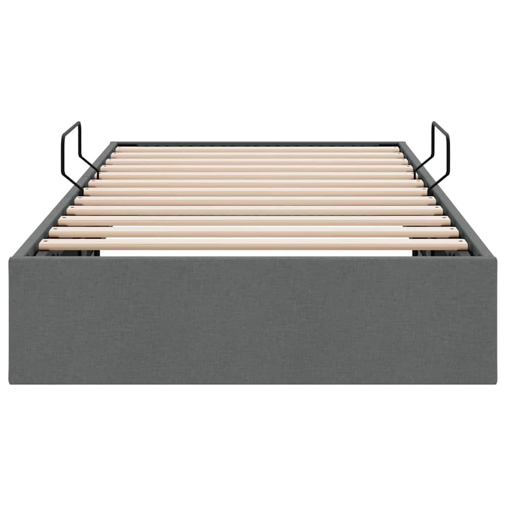 Storage Bed with Mattress Dark Grey 203 x 100 cm Fabric