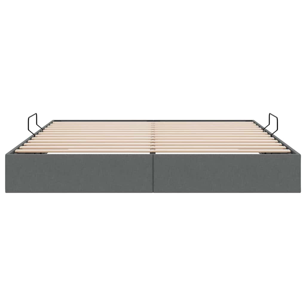 Storage Bed with Mattress Dark Grey 193 x 203 cm Fabric