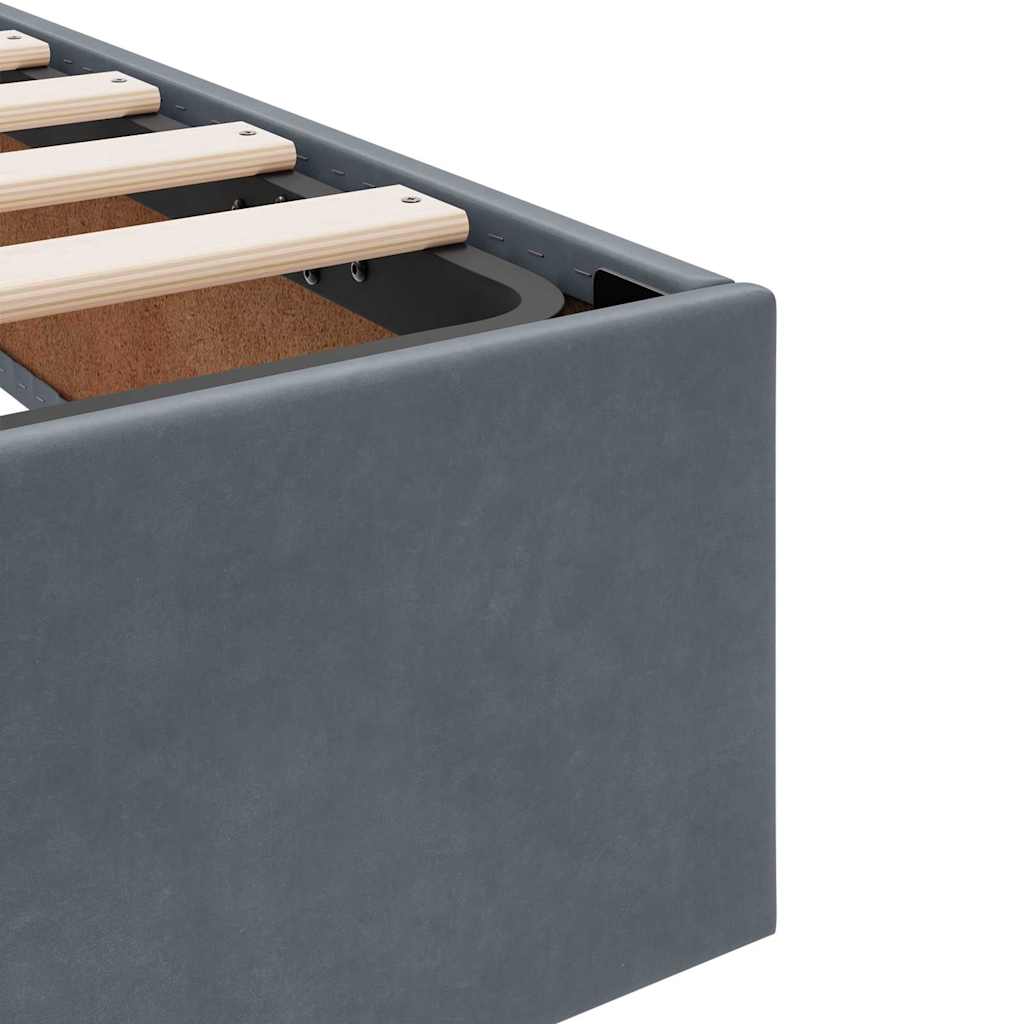 Storage Bed with Headboard Dark Grey 90 x 190 cm Velvet