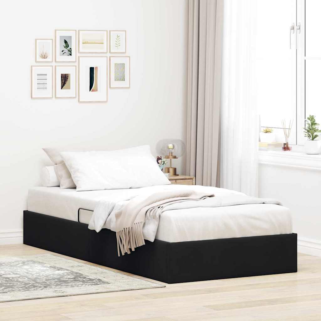 Storage Bed with Headboard Black 90 x 190 cm Velvet
