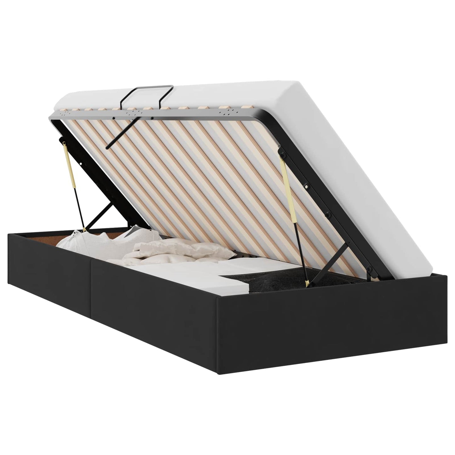Storage Bed with Headboard Black 90 x 190 cm Velvet