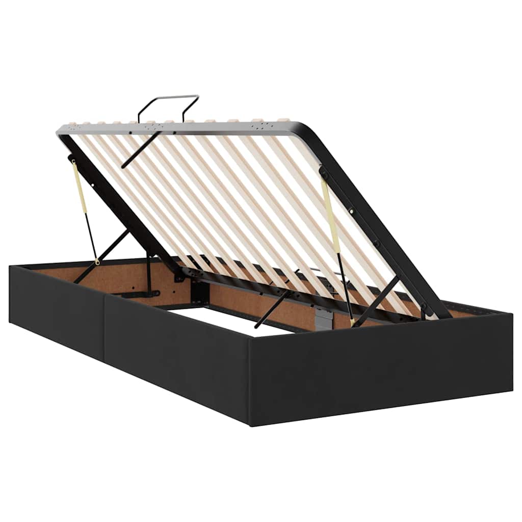 Storage Bed with Headboard Black 90 x 190 cm Velvet