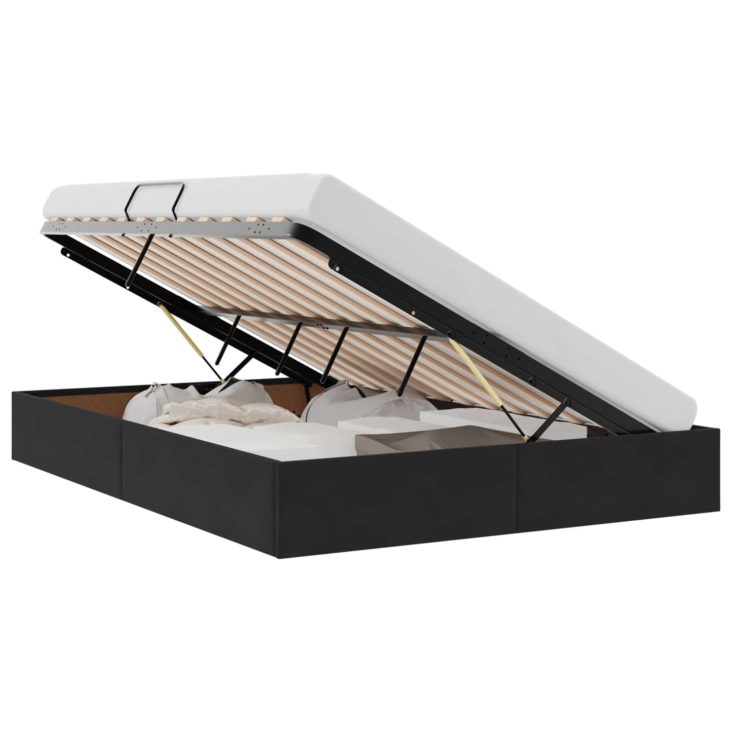 Storage Bed with Headboard Black 135 x 190 cm Velvet