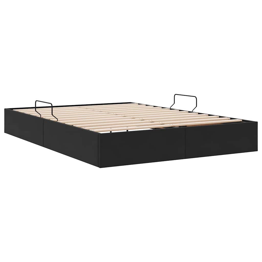 Storage Bed with Headboard Black 135 x 190 cm Velvet