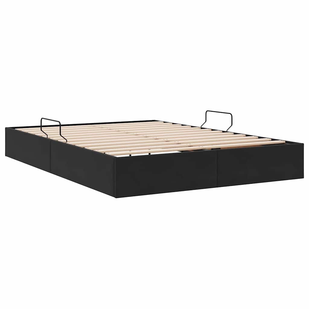 Storage Bed with Headboard Black 135 x 190 cm Velvet