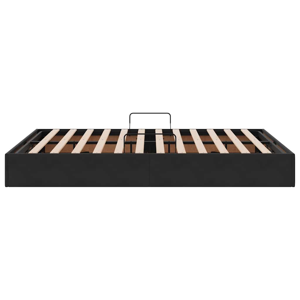 Storage Bed with Headboard Black 135 x 190 cm Velvet
