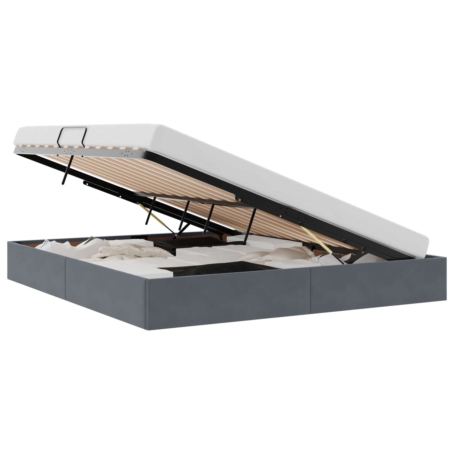 Storage Bed with Headboard Dark Grey 180 x 200 cm Velvet