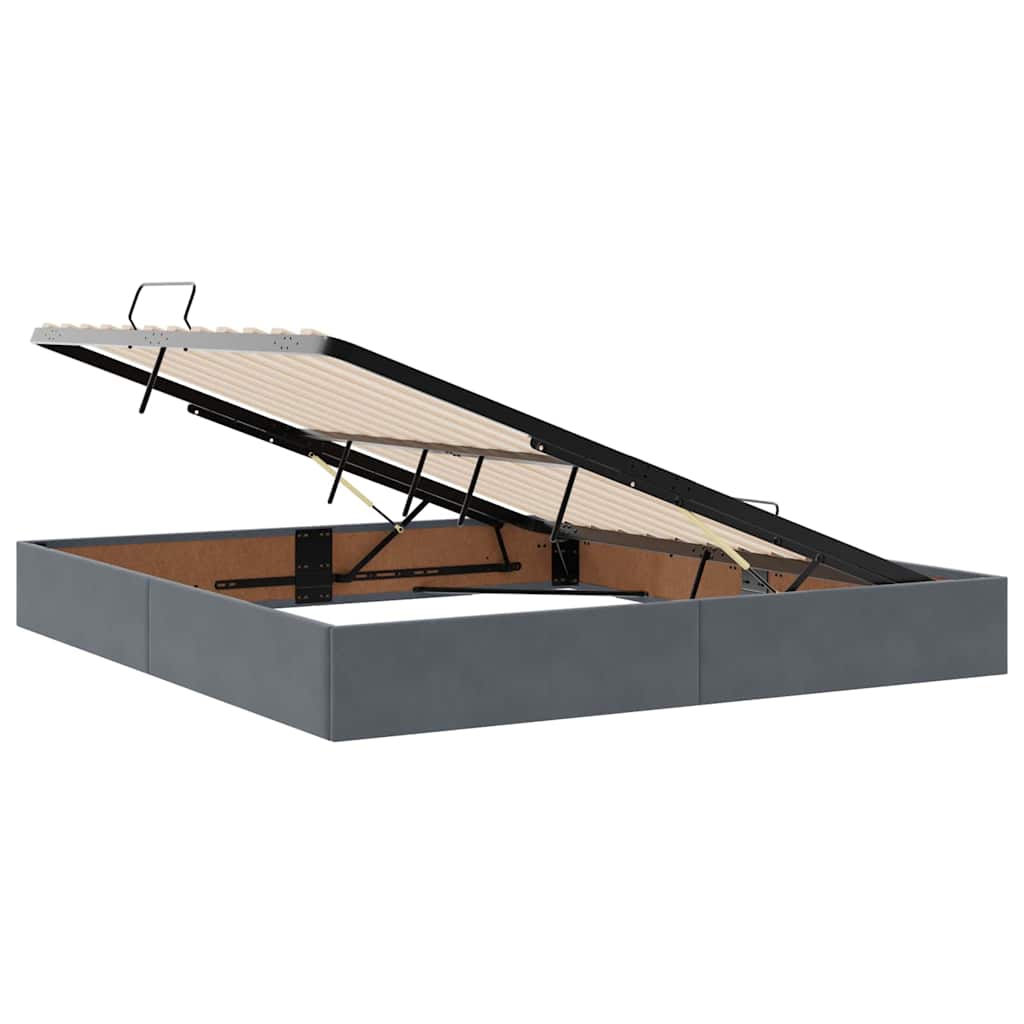 Storage Bed with Headboard Dark Grey 180 x 200 cm Velvet