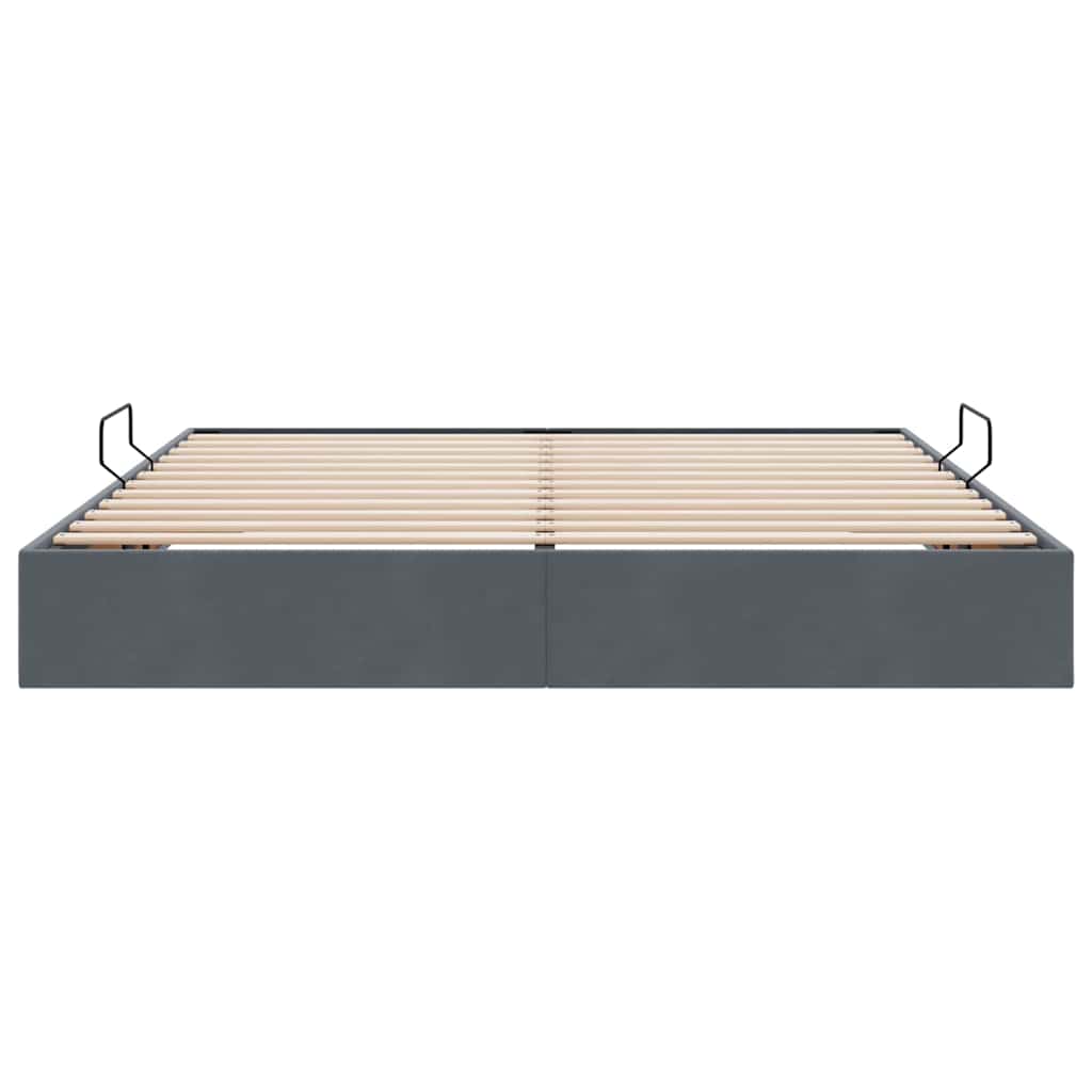 Storage Bed with Headboard Dark Grey 180 x 200 cm Velvet
