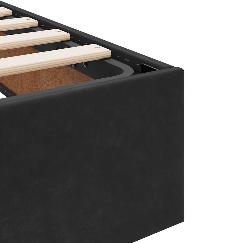 Storage Bed with Headboard Black 180 x 200 cm Velvet