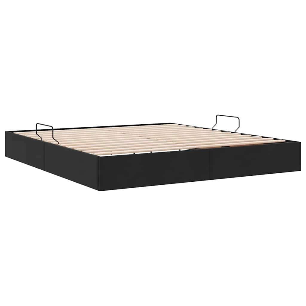 Storage Bed with Headboard Black 180 x 200 cm Velvet