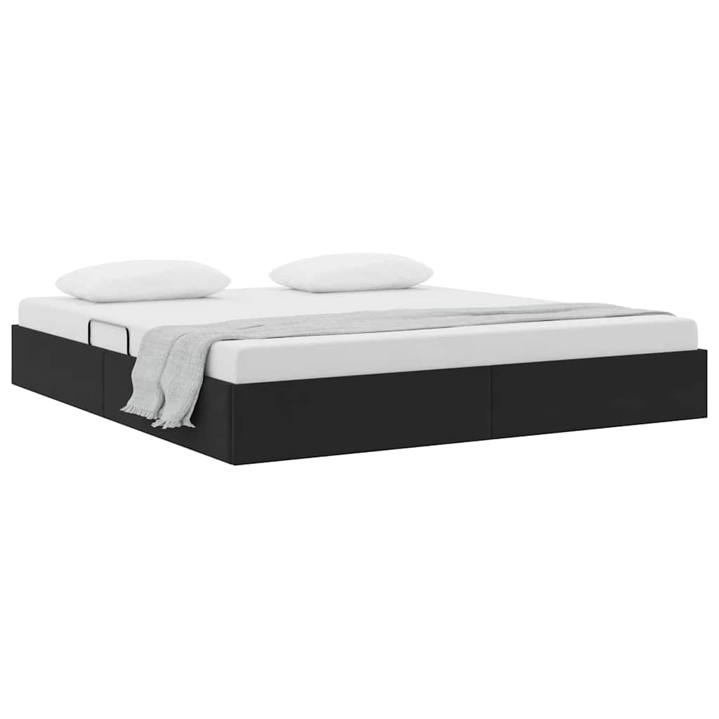 Storage Bed with Headboard Black 180 x 200 cm Velvet