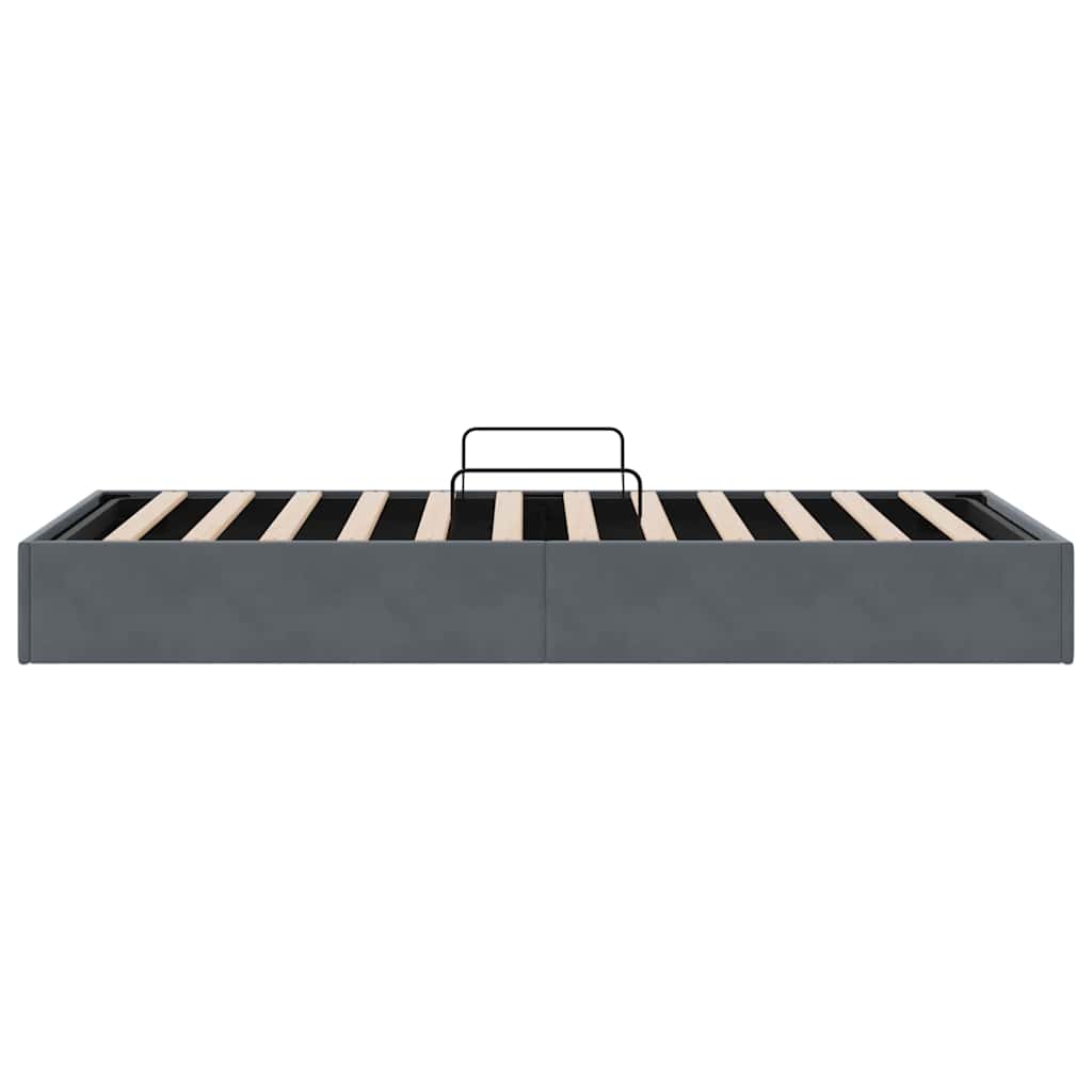 Storage Bed with Mattress Dark Grey 100 x 203 cm Velvet
