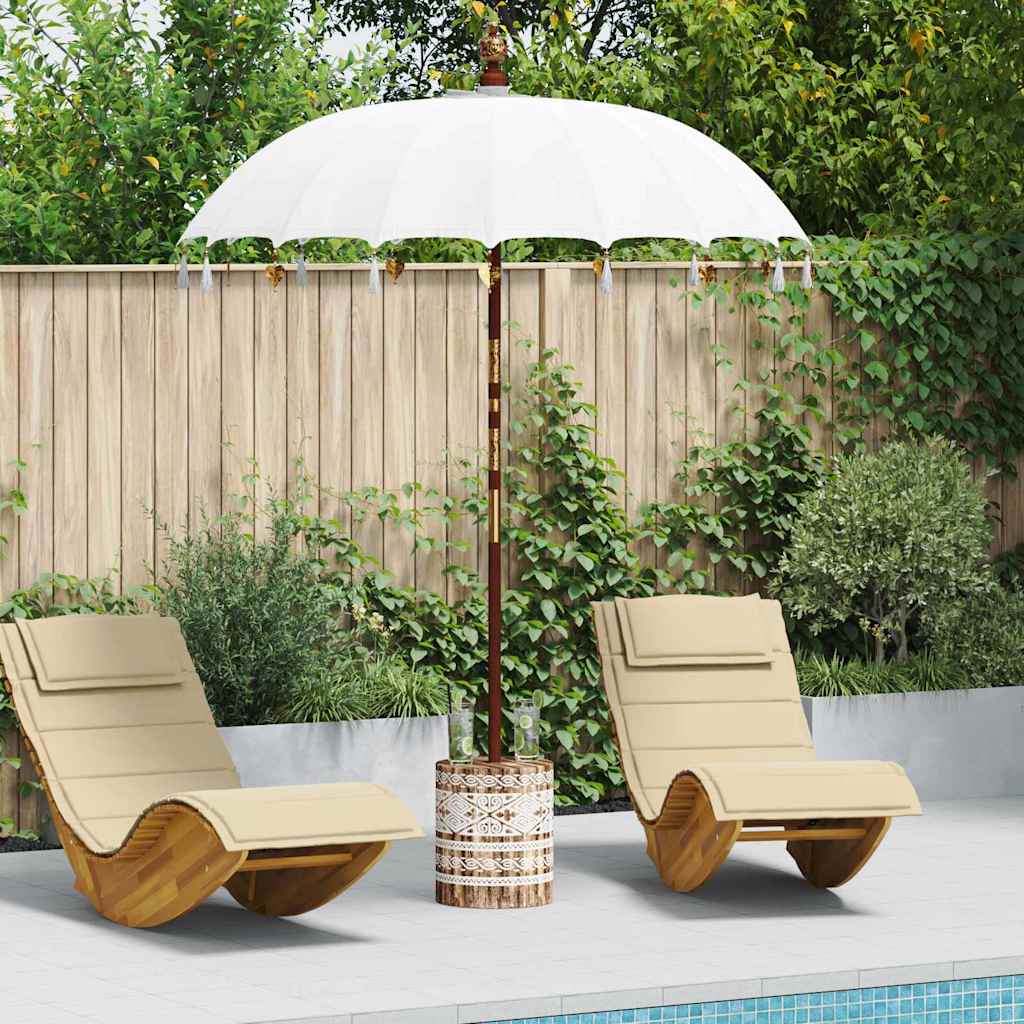 Balinese Parasol with Base Cream 185 x 185 x 260 cm
