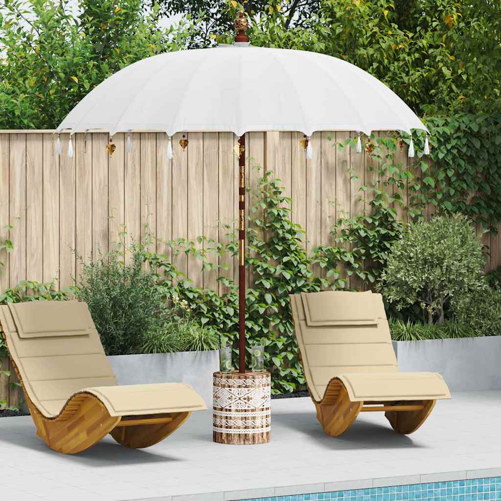 Balinese Parasol with Base Cream 215 x 215 x 260 cm