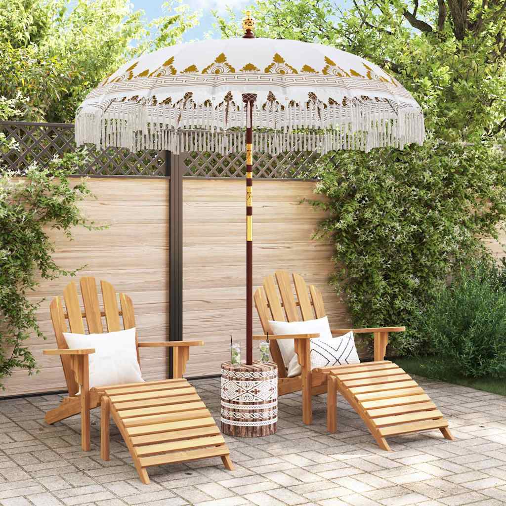 Balinese Parasol Cream 215 x 215 x 260 cm Cotton and solid wood