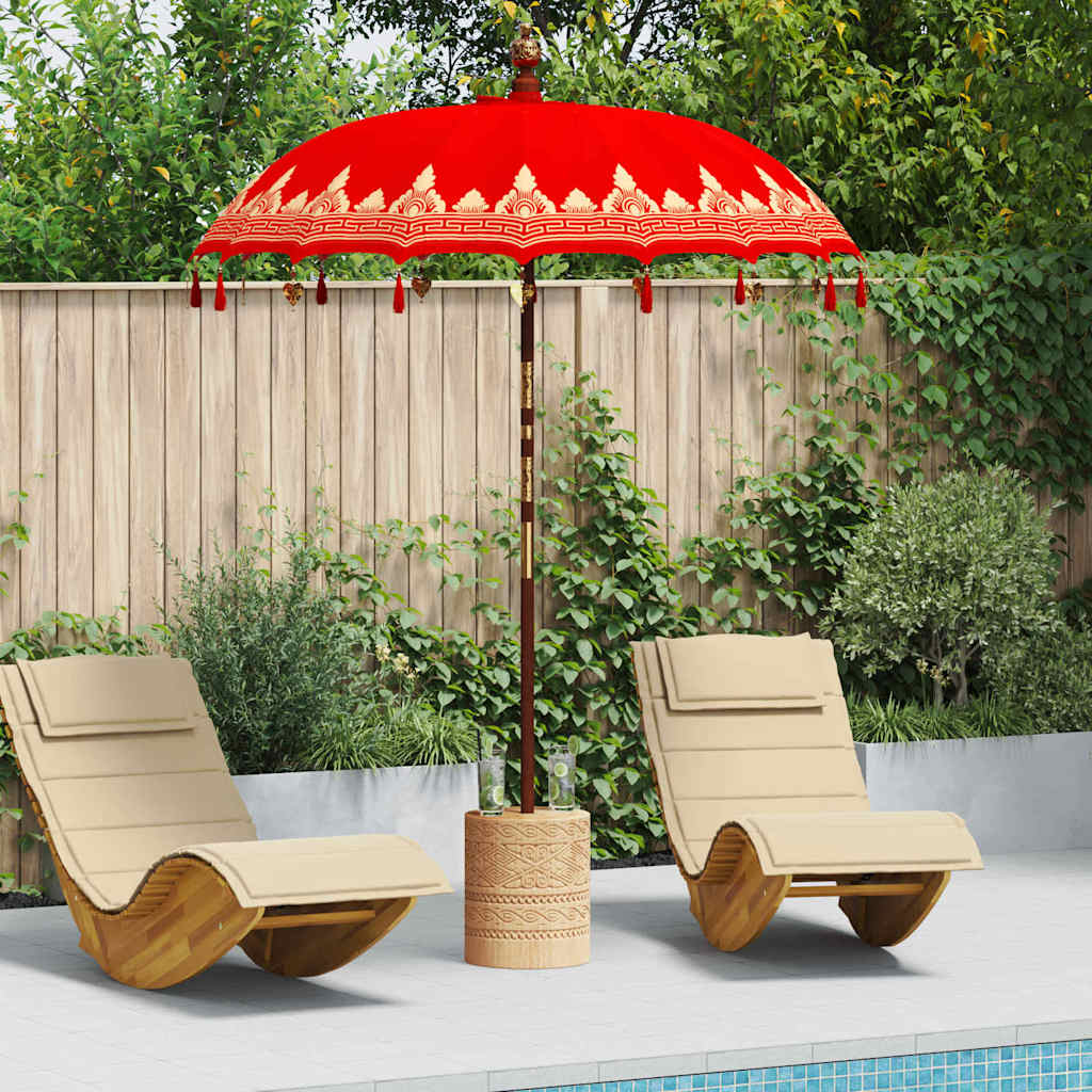 Balinese Parasol Red 180-190 cm Cotton and solid wood
