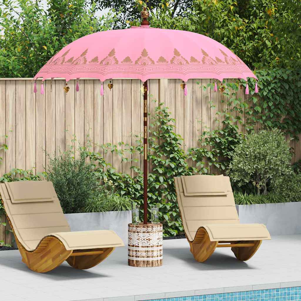 Balinese Parasol Pink 215 x 215 x 260 cm Cotton and solid wood