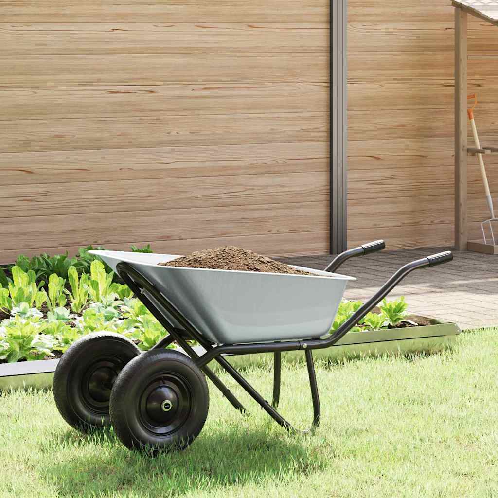 Wheelbarrow Silver and Black 137 x 60 x 65.5 cm Steel