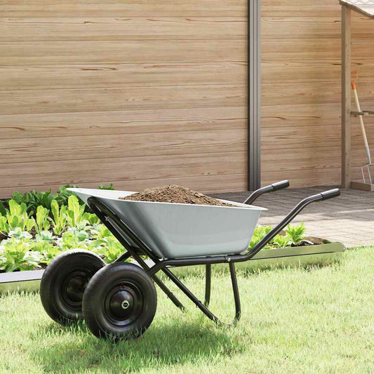 Wheelbarrow Silver and Black 137 x 60 x 65.5 cm Steel