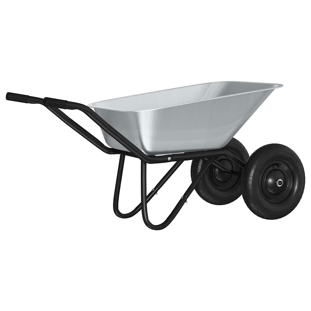 Wheelbarrow Silver and Black 137 x 60 x 65.5 cm Steel