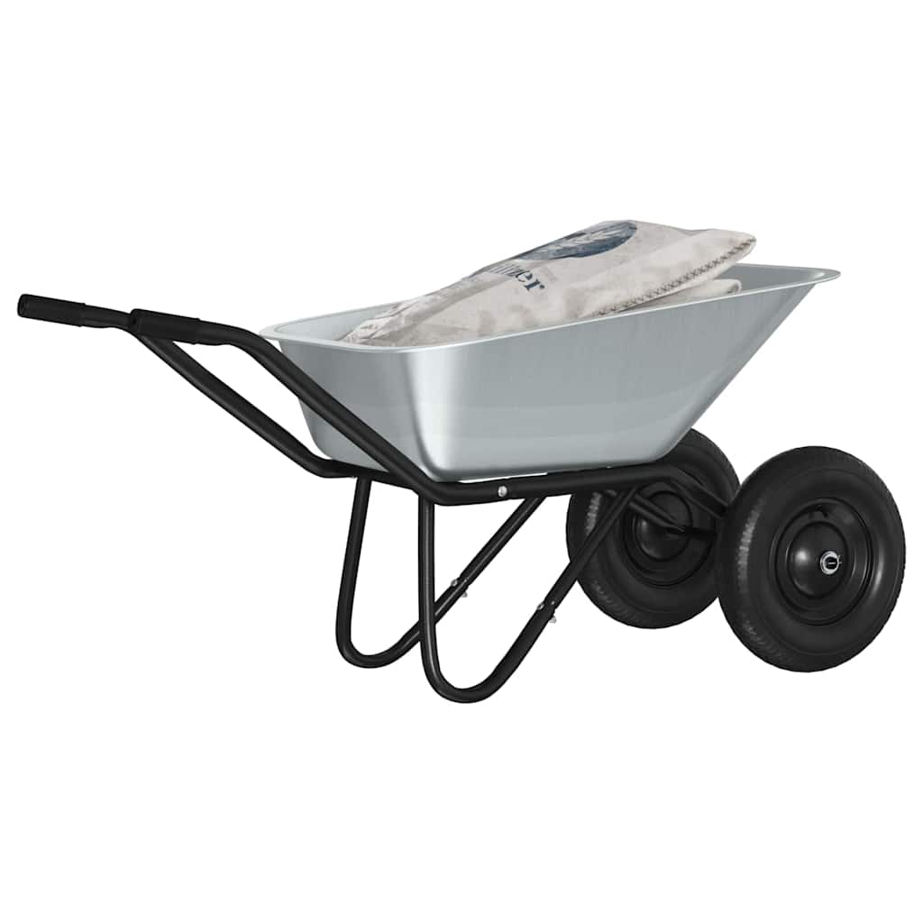 Wheelbarrow Silver and Black 137 x 60 x 65.5 cm Steel
