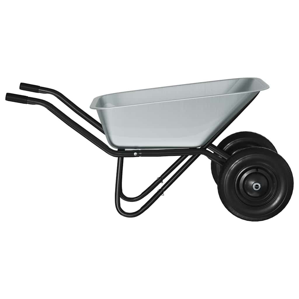 Wheelbarrow Silver and Black 137 x 60 x 65.5 cm Steel