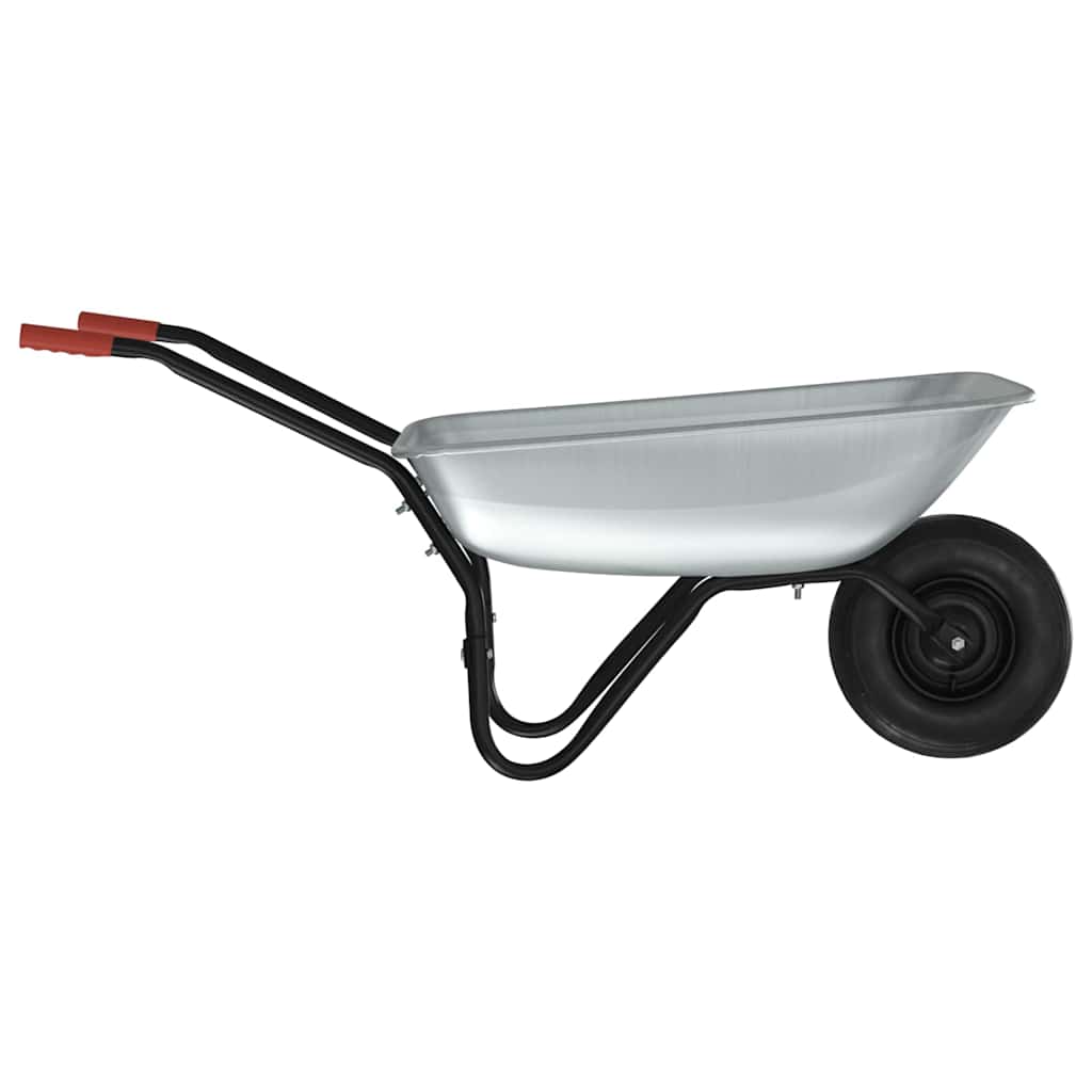 Wheelbarrow Silver and Black 133 x 62.5 x 58 cm Steel