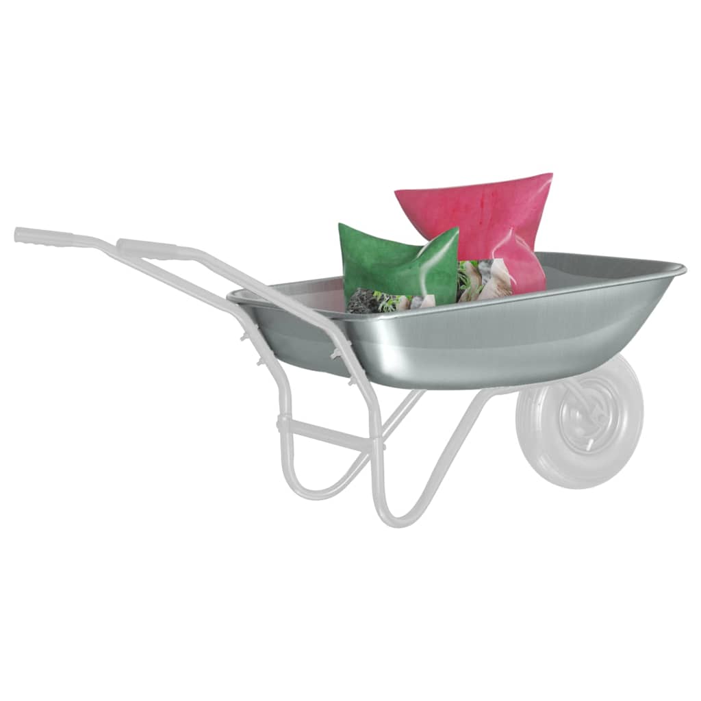 Wheelbarrow Tray Replacement Silver 80 x 60 x 25 cm Steel
