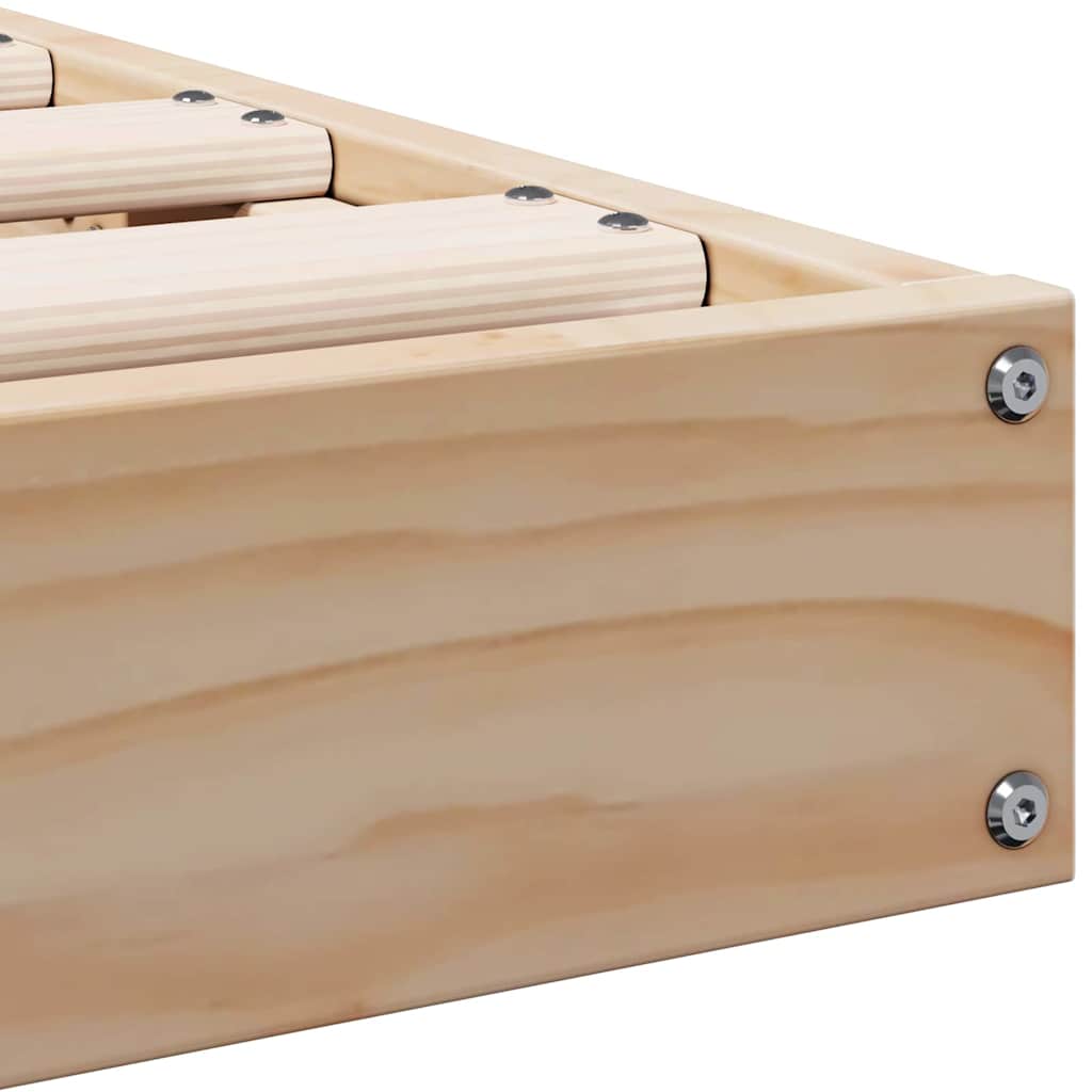 Floor Bed Frame Natural 100 x 220 cm Solid Pine Wood