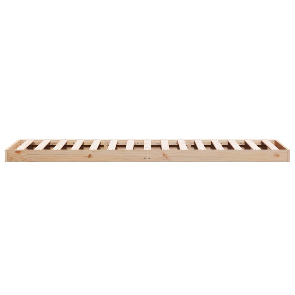 Floor Bed Frame Natural 100 x 220 cm Solid Pine Wood