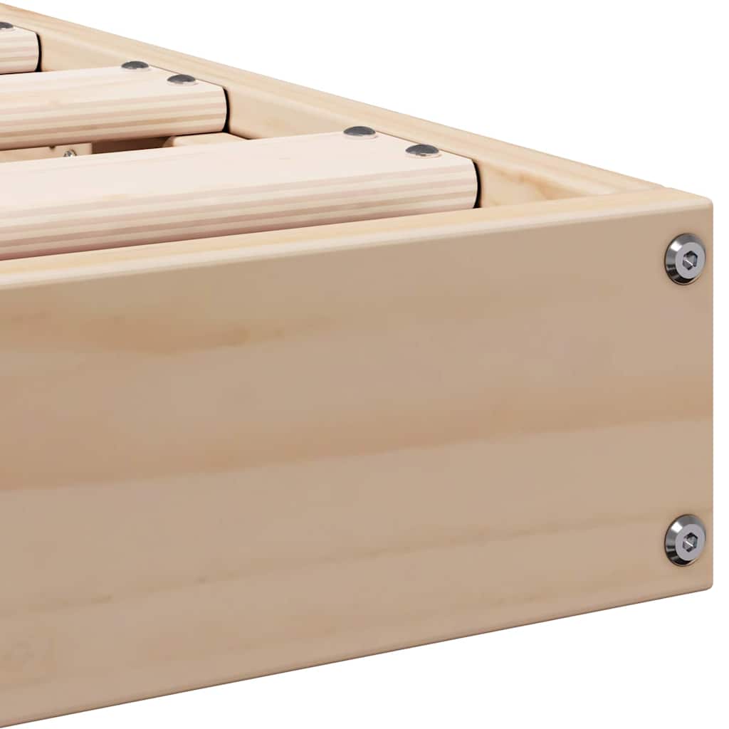 Floor Bed Frame Natural 160 x 220 cm Solid Pine Wood