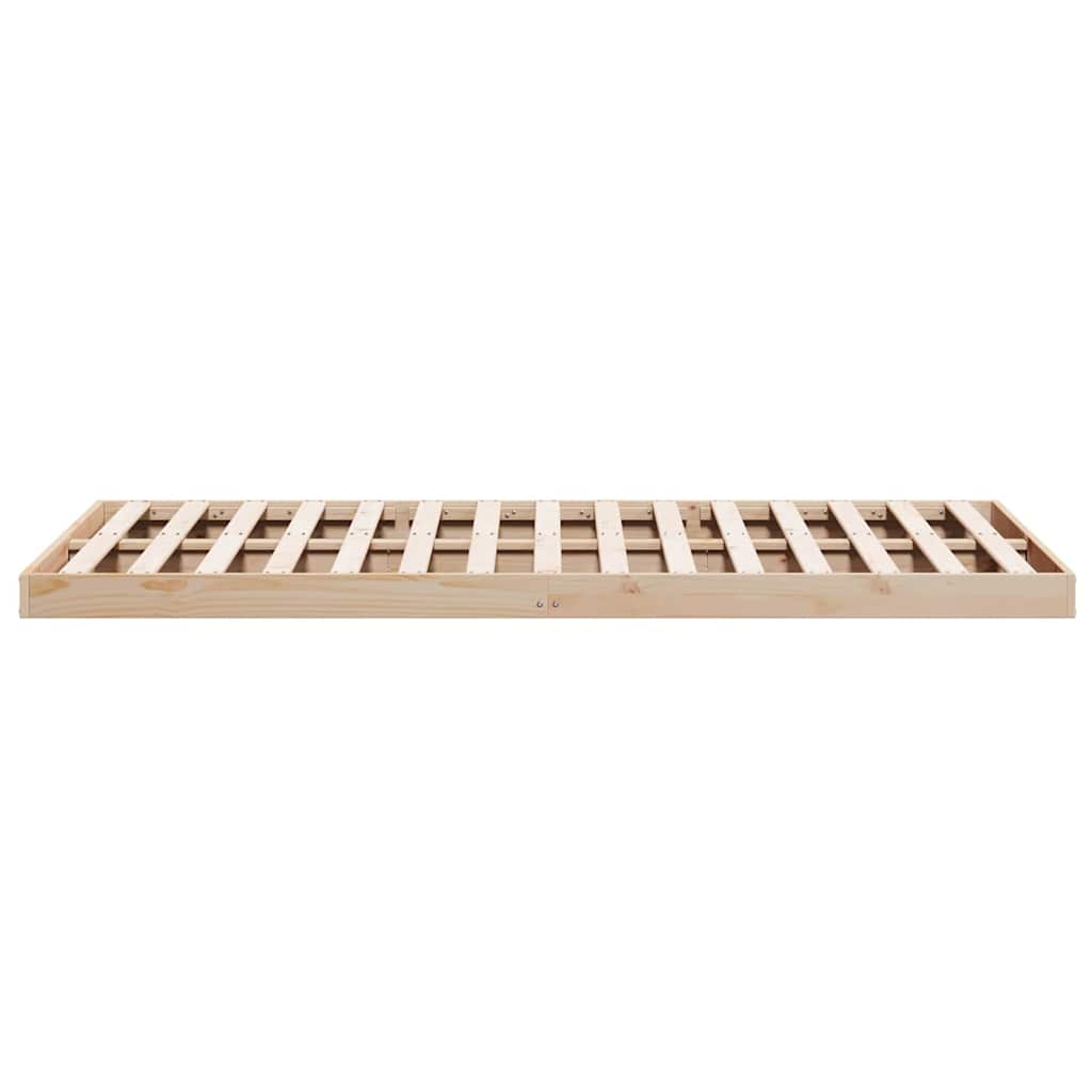 Floor Bed Frame Natural 160 x 220 cm Solid Pine Wood