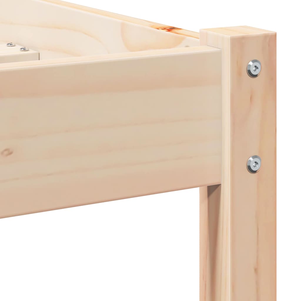 Bed Frame Brown 215.5 x 105.5 x 69.5 cm Solid Pine Wood