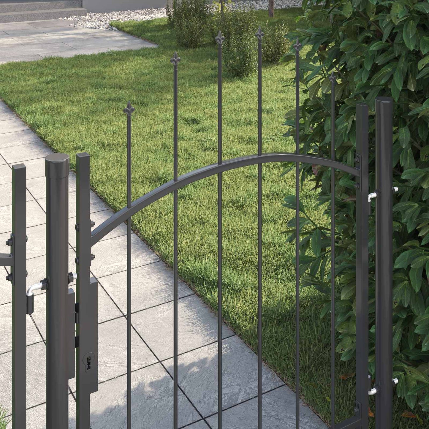 Garden Gate with Lock Woerden Grey 100 x 100 cm Steel
