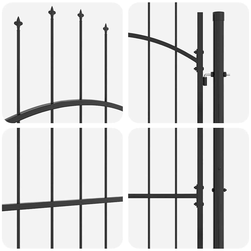 Garden Gate with Lock Woerden Grey 125 x 100 cm Steel