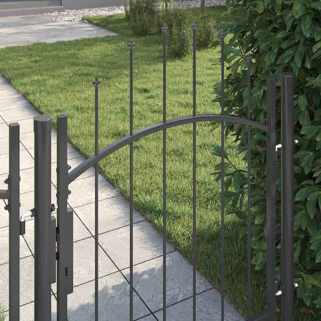 Garden Gate with Lock Woerden Grey 125 x 100 cm Steel