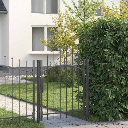 Garden Gate WOERDEN 125 x 100 cm Steel Grey Lockable