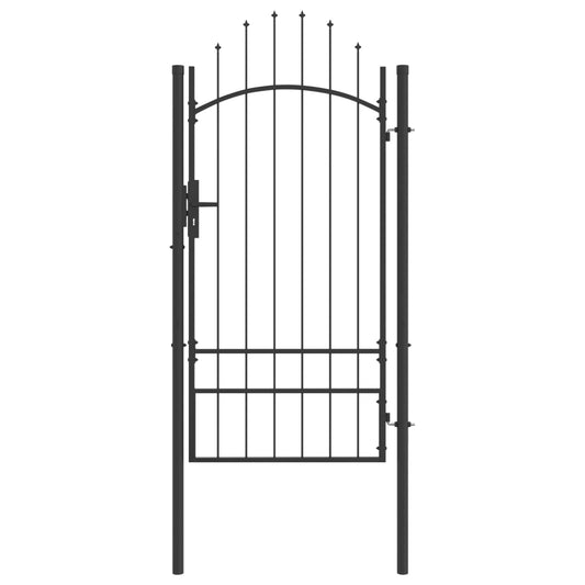 Garden Gate WOERDEN 200 x 100 cm Steel Grey Lockable
