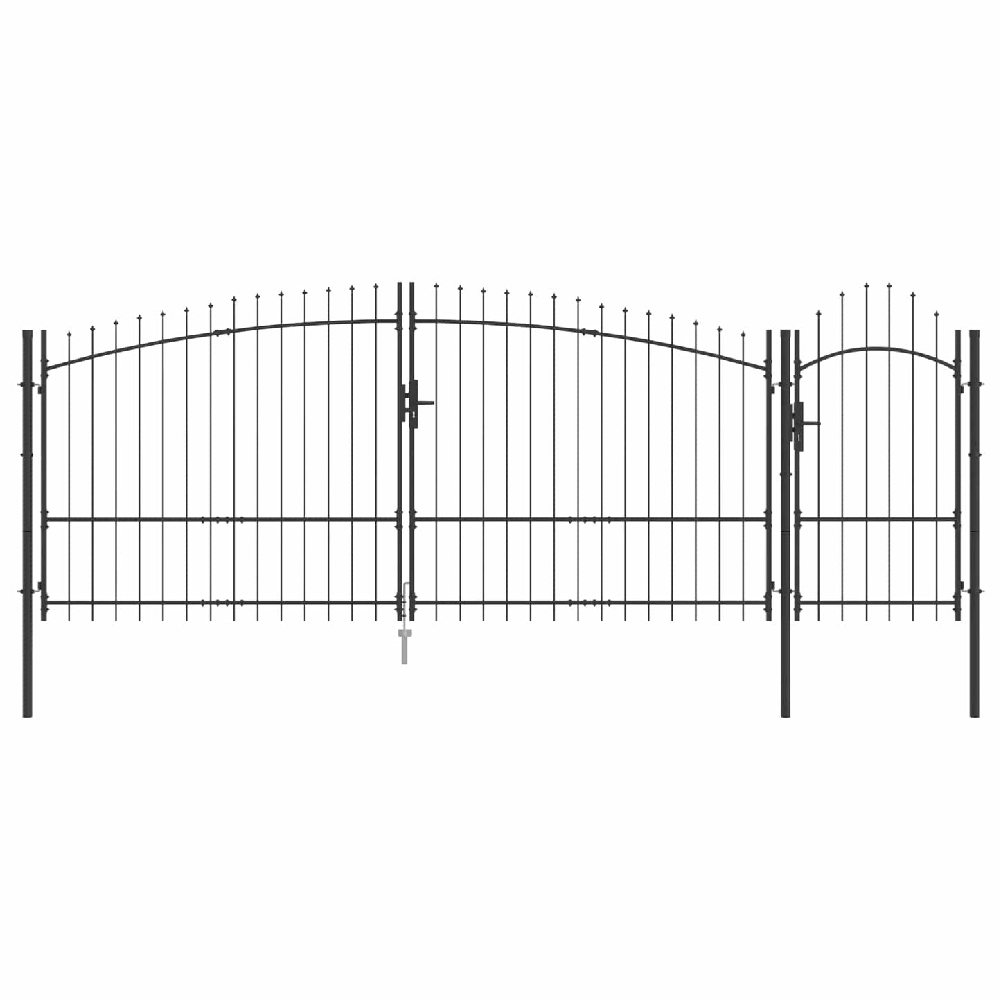 Garden Gate with Lock Woerden Grey 100 x 400 cm Steel