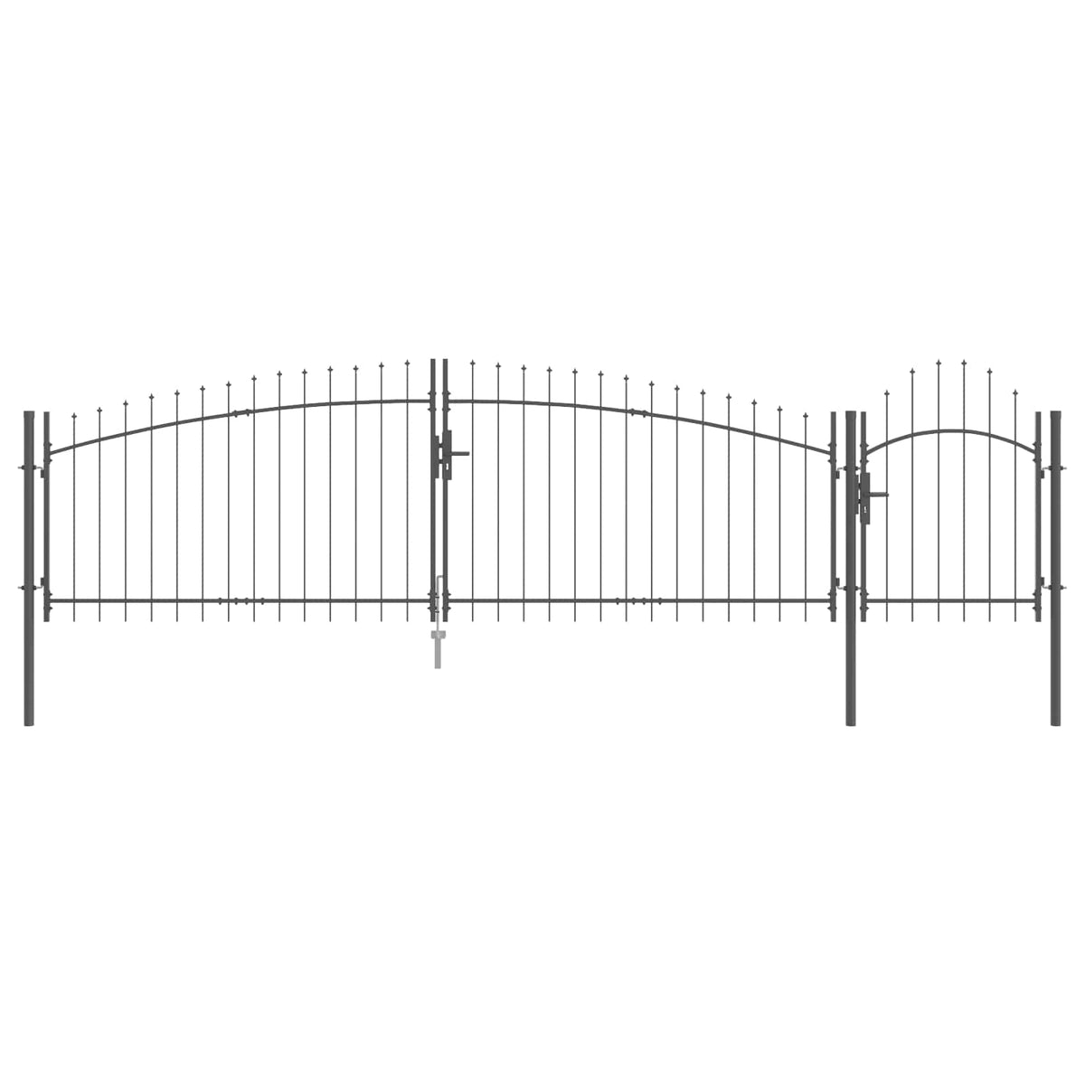 Garden Gate WOERDEN 100 x 500 cm Lockable Steel Grey