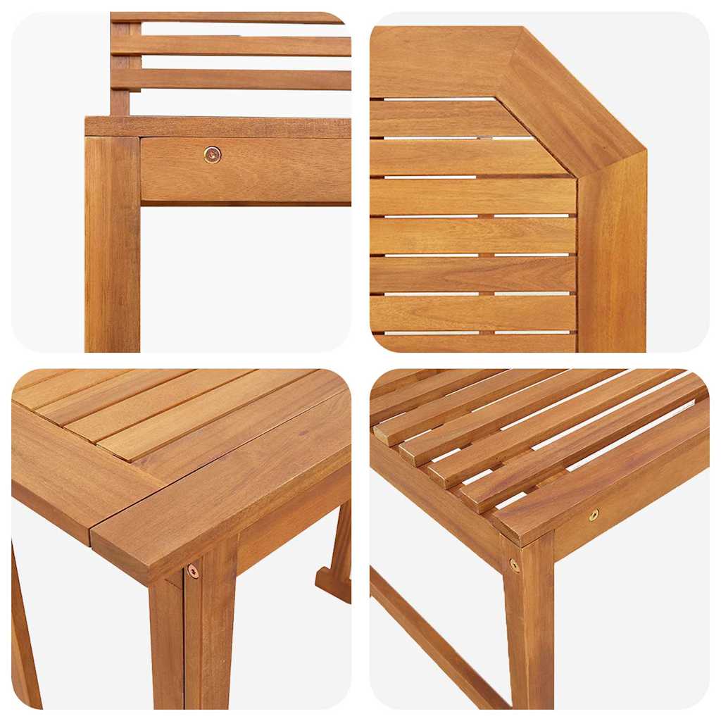 Garden Bench Set 3 pcs Brown Solid Acacia Wood