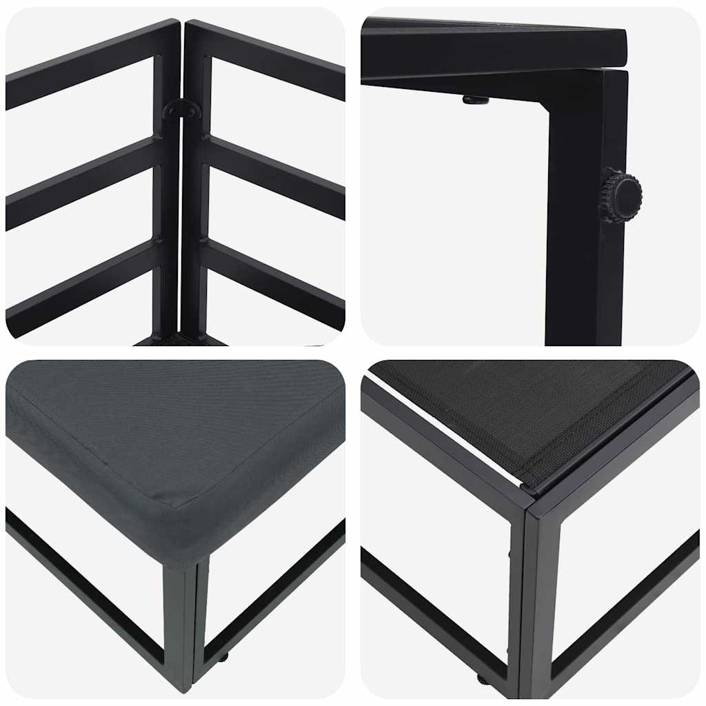 Outdoor Furniture Black and Anthracite 71.5 x 71.5 x71 cm Metal