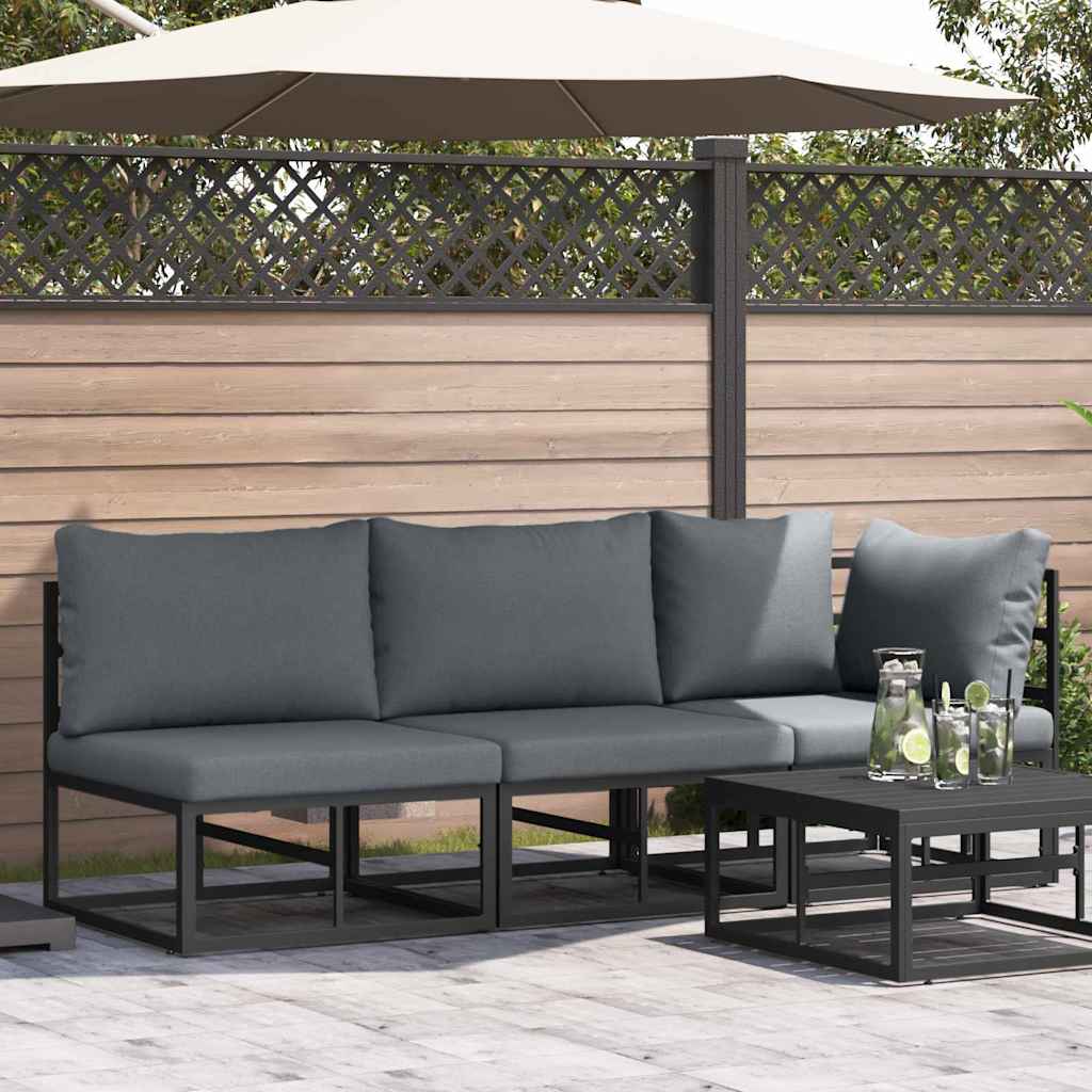 Outdoor Furniture 3 Piece Black and Anthracite Metal