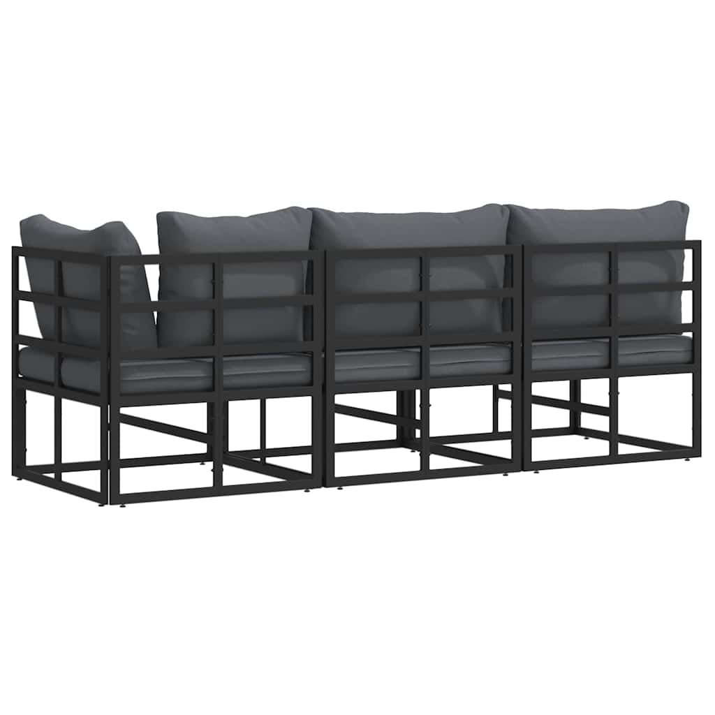 Outdoor Furniture 3 Piece Black and Anthracite Metal