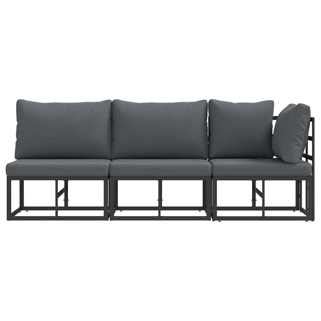 Outdoor Furniture 3 Piece Black and Anthracite Metal